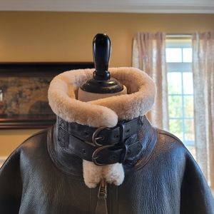 CABELA’S Vintage Shearling & Leather Aviator Bomber Jacket/Coat 3XL-Rare!